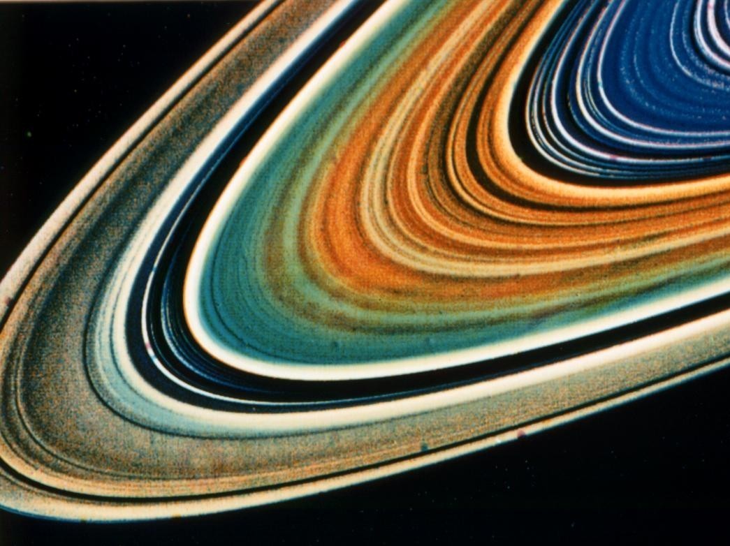 Enhanced-colour image of Saturn's rings